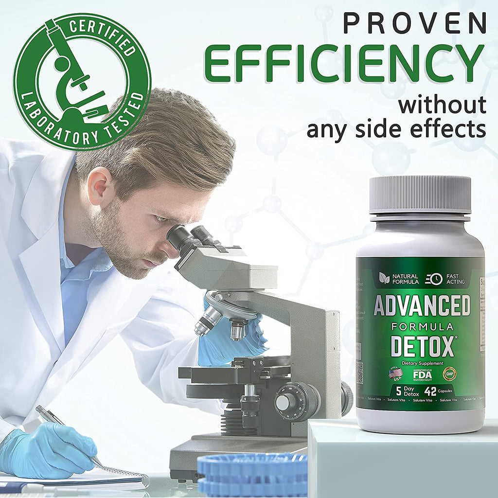 Advanced Formula Detox - Herbal Supplement - Made in USA - Potent Liver & Urinary Tract Cleanse Supplement for Toxin Removal - 42 Caps